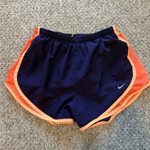 Nike Women's Athletic Shorts in Purple/Navy and Orange